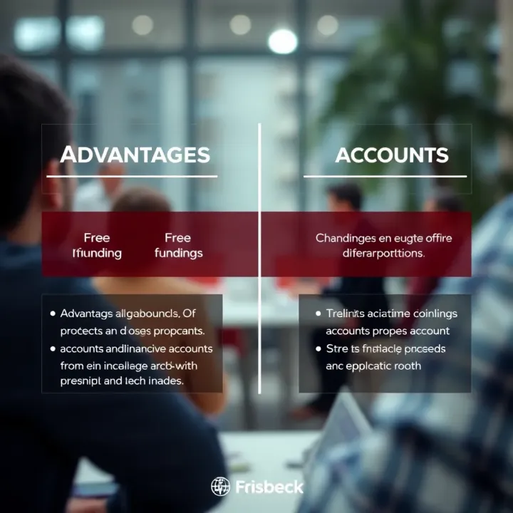 Graphic representation of the advantages and disadvantages of free funding accounts for investment and financial management