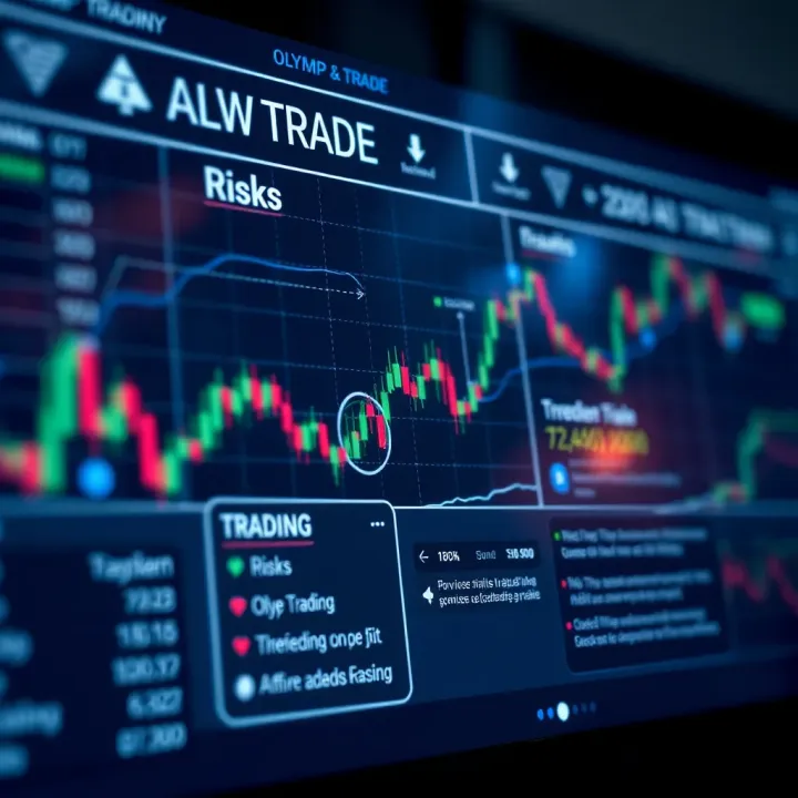 Graphical representation of advantages and risks associated with online trading on Olymp Trade platform