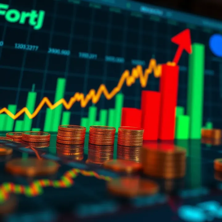 Graph illustrating growth and potential capital increase through strategic trading on financial markets