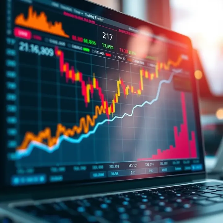 Graph showing trading performance and growth trends