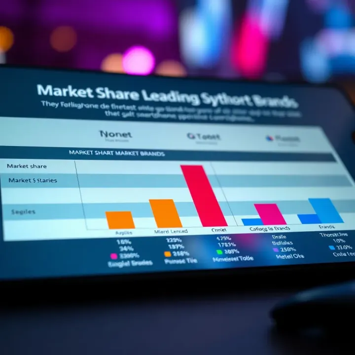 Comparison chart showing market shares of leading smartphone brands
