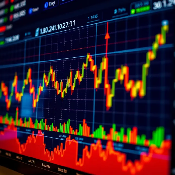 Graph showing forex market trends and currency exchange rates for traders in Colombia