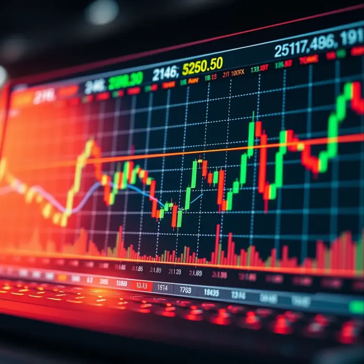 Chart showing currency trading patterns and trends