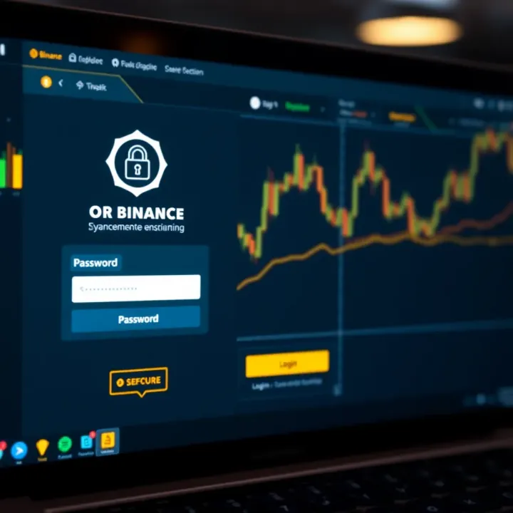 Secure login interface on a cryptocurrency exchange platform with password and two-factor authentication prompts