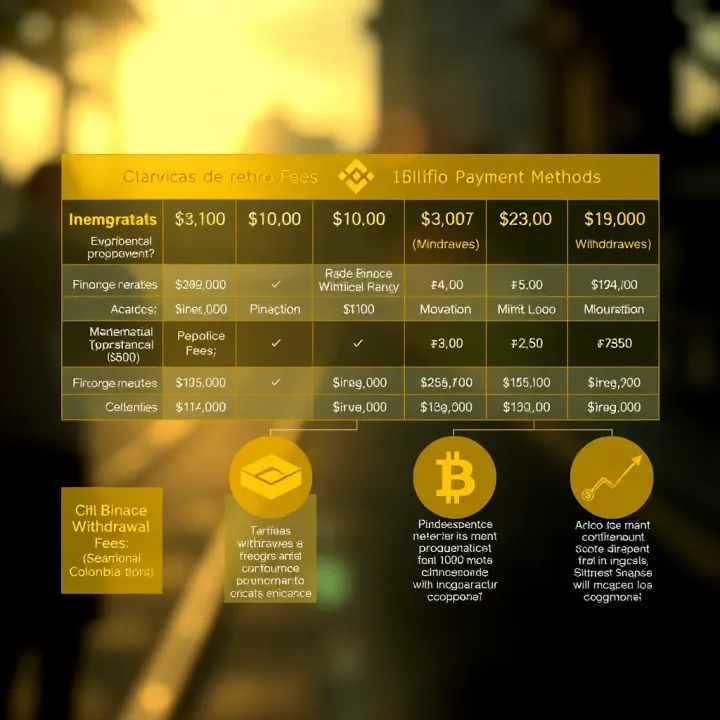 Diagram showing Binance withdrawal fees and payment methods for cryptocurrency users in Colombia