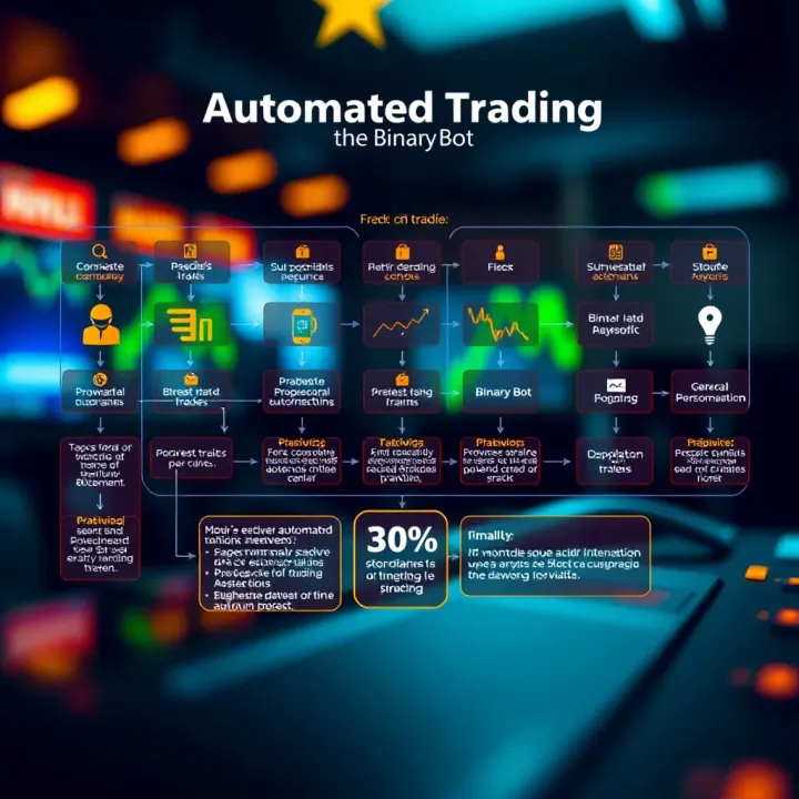 Flowchart illustrating the workflow of automated trading using Binary Bot software