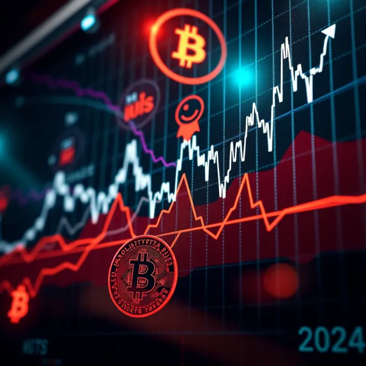 Graph showing the volatility trends of Bitcoin price over time with fluctuating peaks and troughs