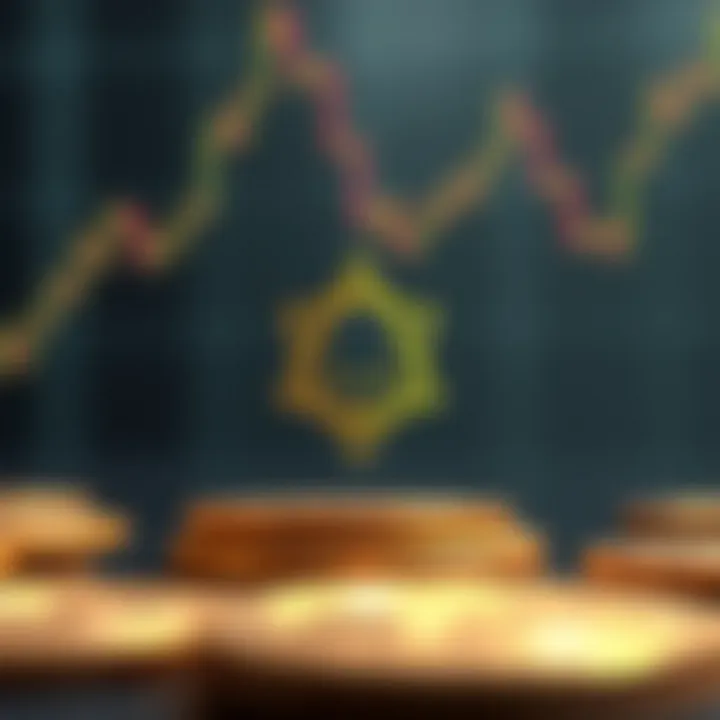 Illustration of economic factors influencing cryptocurrency market with Cardano symbol