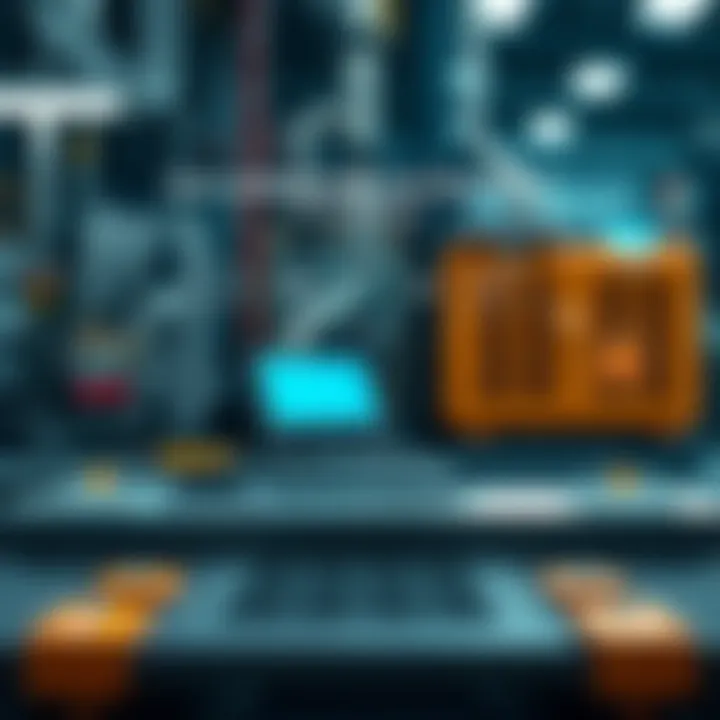 Diagram illustrating the key components and operation flow of the Axi Select automation system in an industrial setting