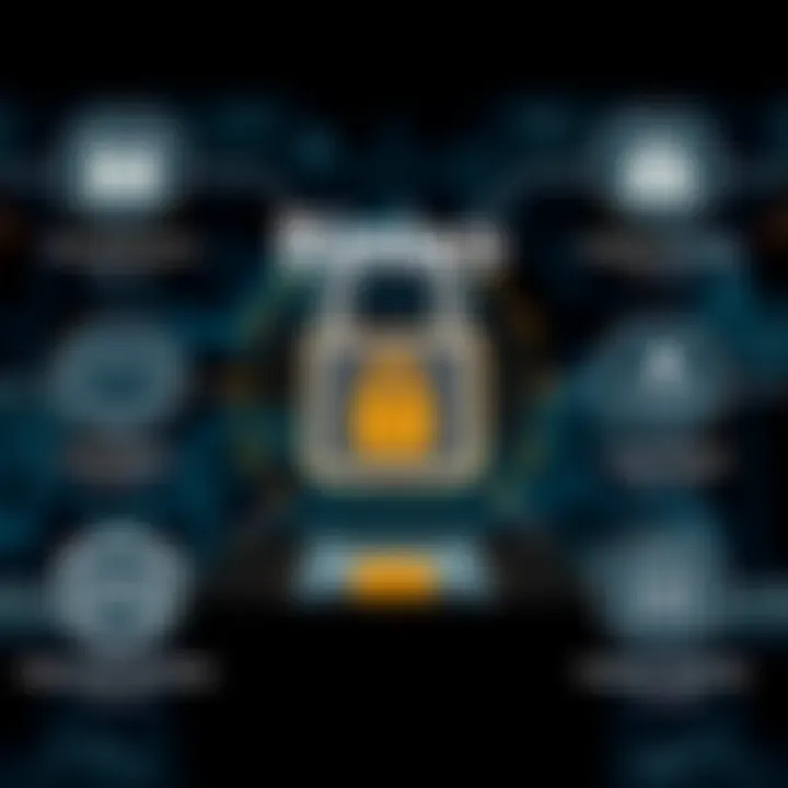Secure digital platform interface showing data protection symbols