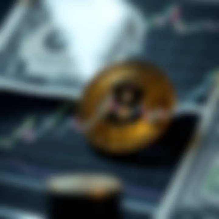 Graph showing Bitcoin price fluctuations against US dollar with trend lines