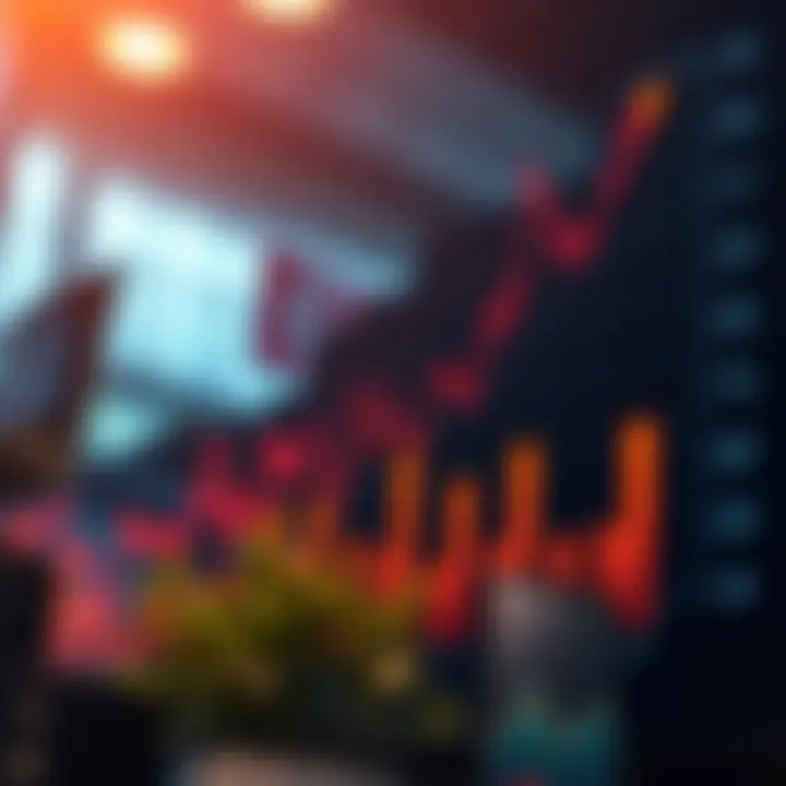 Graph showing sharp upward and downward trends in financial markets representing boom and crash dynamics