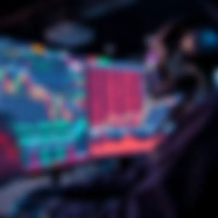 Illustration of trading algorithms analyzing market data on digital screens