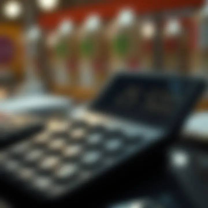 Calculator displaying inventory lot size calculations on digital screen