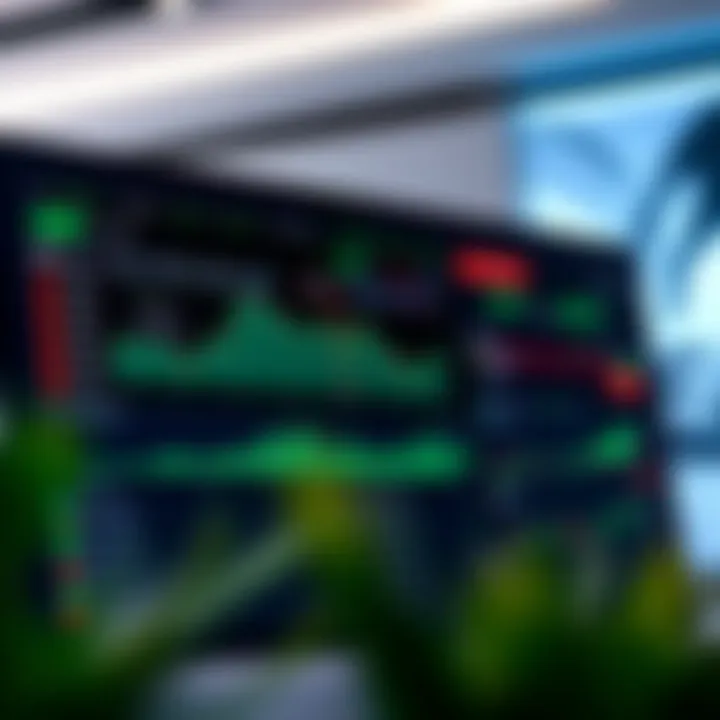 Dashboard interface showing various trading instruments and account options on a financial platform