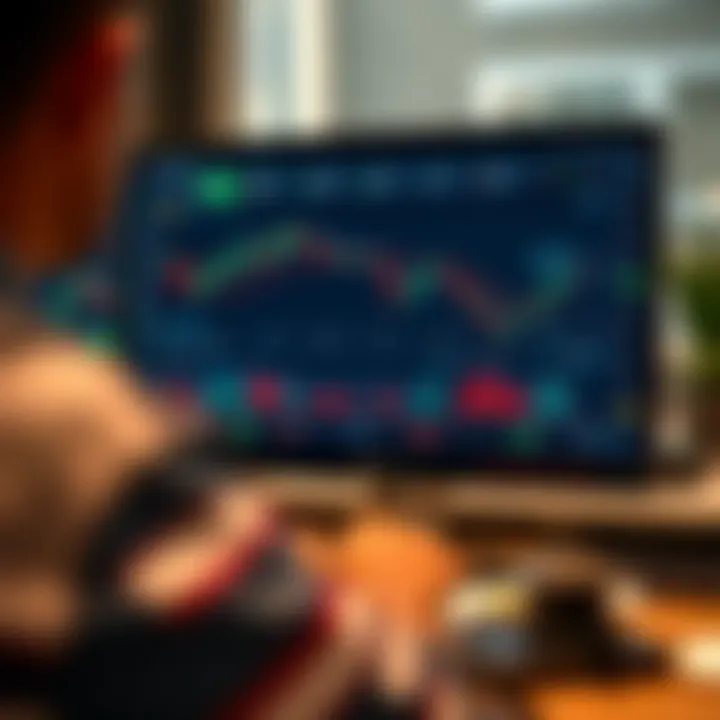 Trading application dashboard displaying stock charts and market data