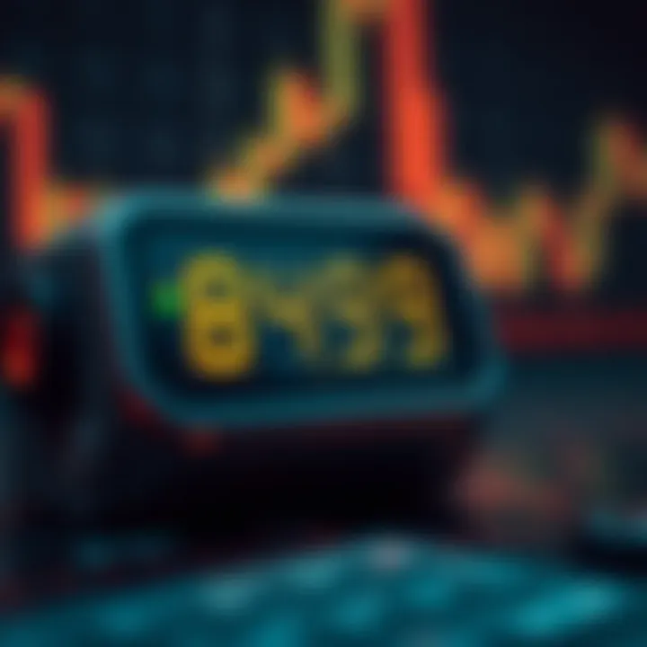 Digital pip counter tool displaying precise price changes in currency market