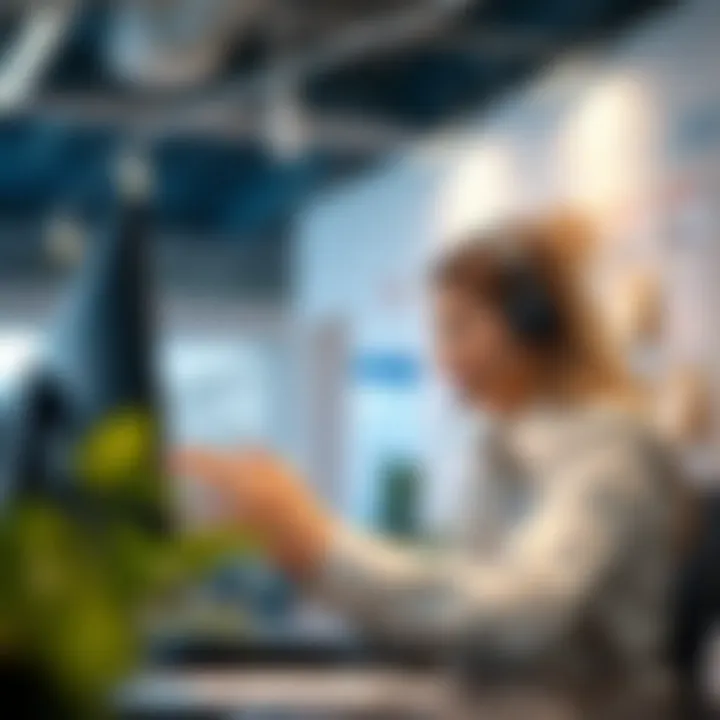 Customer service representative assisting with online credit application