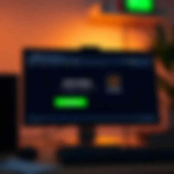 Computer screen showing IQ Option download page with clear download button