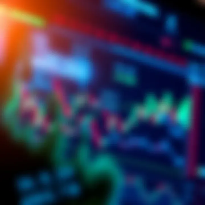 Visualization of economic and financial impact with data charts and risk management icons