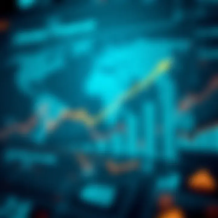 Conceptual illustration showing financial growth with upward graphs and global market elements