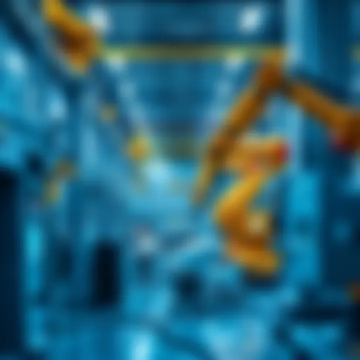 Modern manufacturing facility with advanced machinery and robotic arms