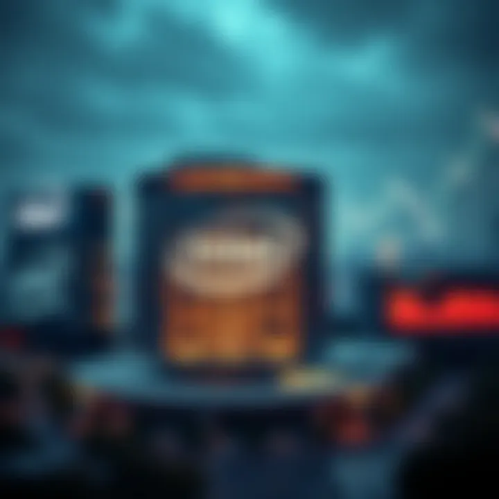 Intel corporate headquarters surrounded by technology-themed graphics illustrating market trends