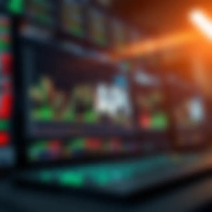 Illustration showing a digital interface for financial API integration with graphs and code elements