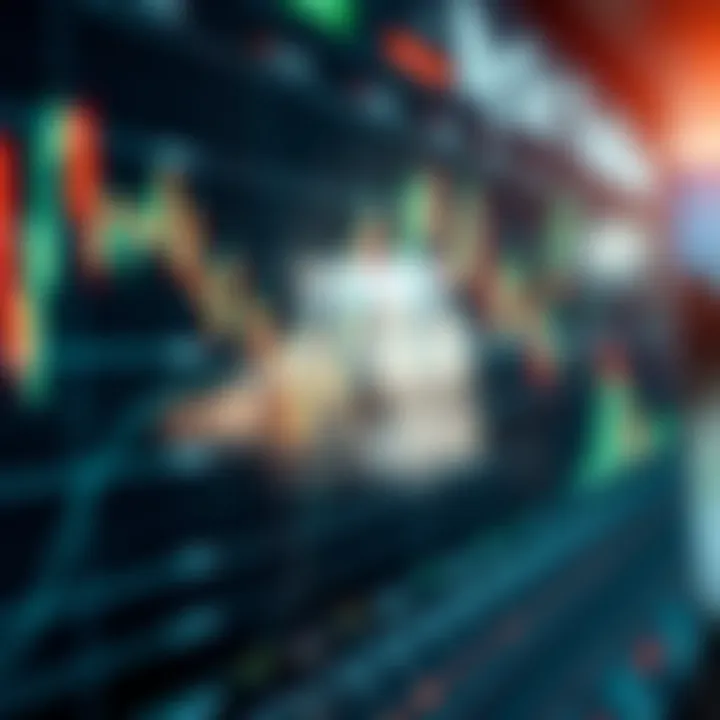 Graph displaying binary trading market trends and fluctuating asset values