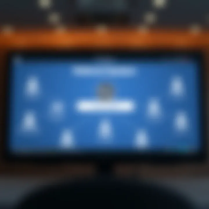 Illustration showing the referral system of IQ Option with connection lines between users and trading platform icons
