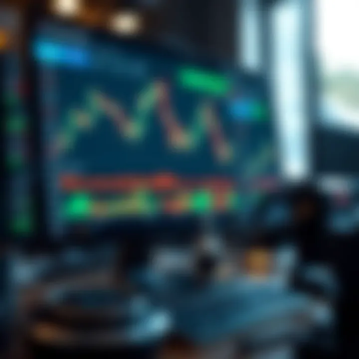 User interface overview of Binomo trading platform showing charts and tools