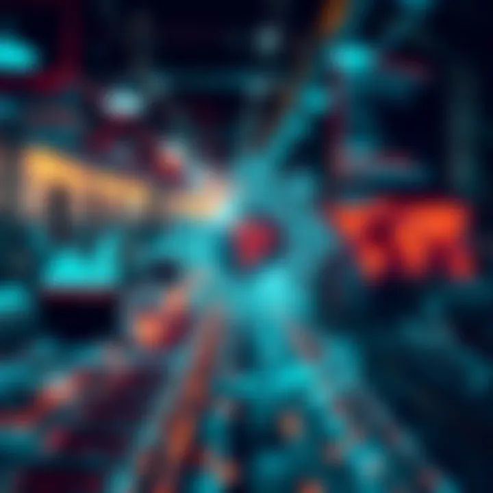 Visualization of advanced AI applications impacting multiple Colombian industry sectors with futuristic data flow and analytics