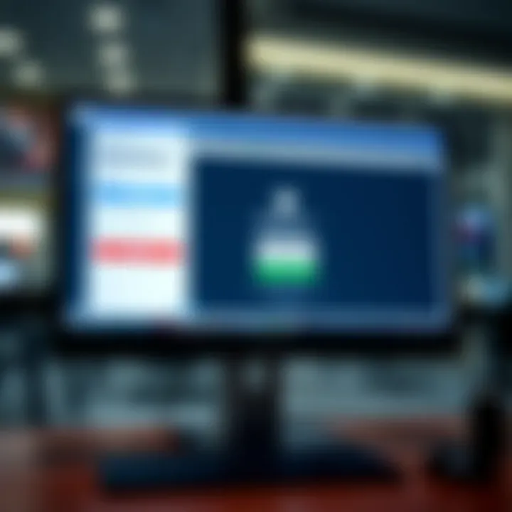 Secure login screen showing Roboforex platform interface on a computer monitor