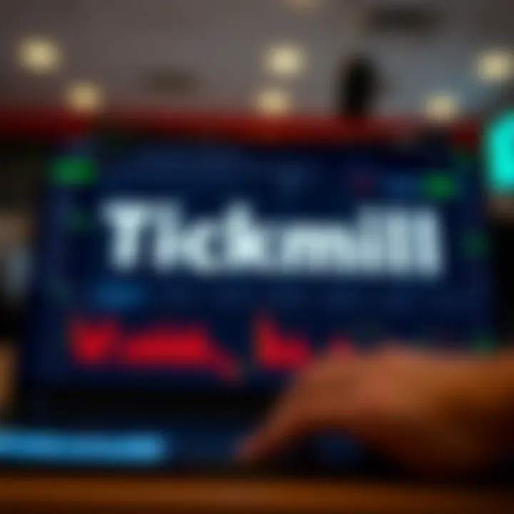 Interface showcasing different trading accounts and platform features offered by Tickmill