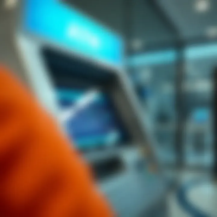 Modern bank terminal showing digital interface of a deriv ATM