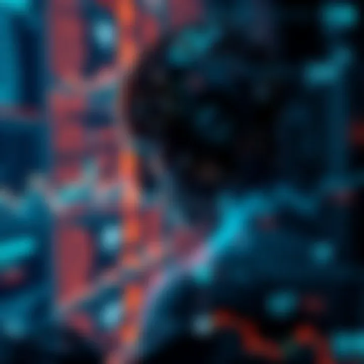 Visual representation of artificial intelligence analyzing complex data patterns