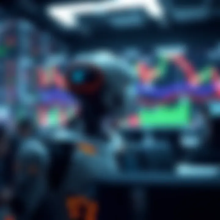 Visual representation of AI assisting decision making in financial trading strategies