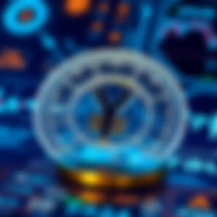 Digital currency concept with yuan symbol and futuristic interface