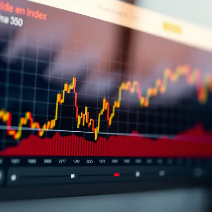 Graph showing the fluctuating trends of a financial index over time