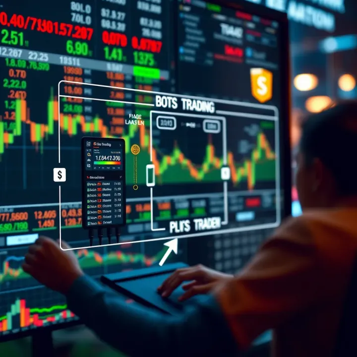 Diagram showing automated trading software executing financial transactions based on algorithmic rules