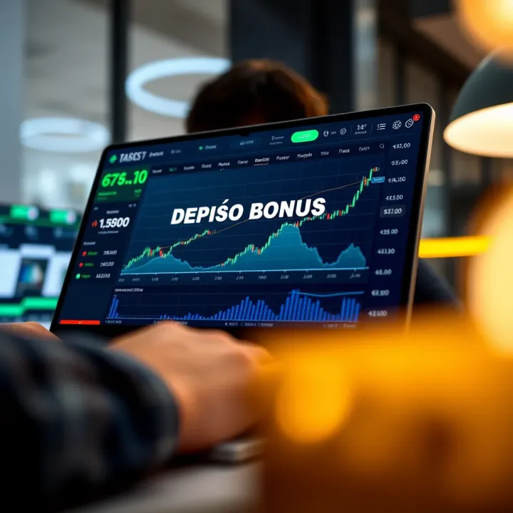 Overview of a Trading Platform Featuring No Deposit Bonus Illustration showing a digital trading platform interface highlighting a no deposit bonus offer