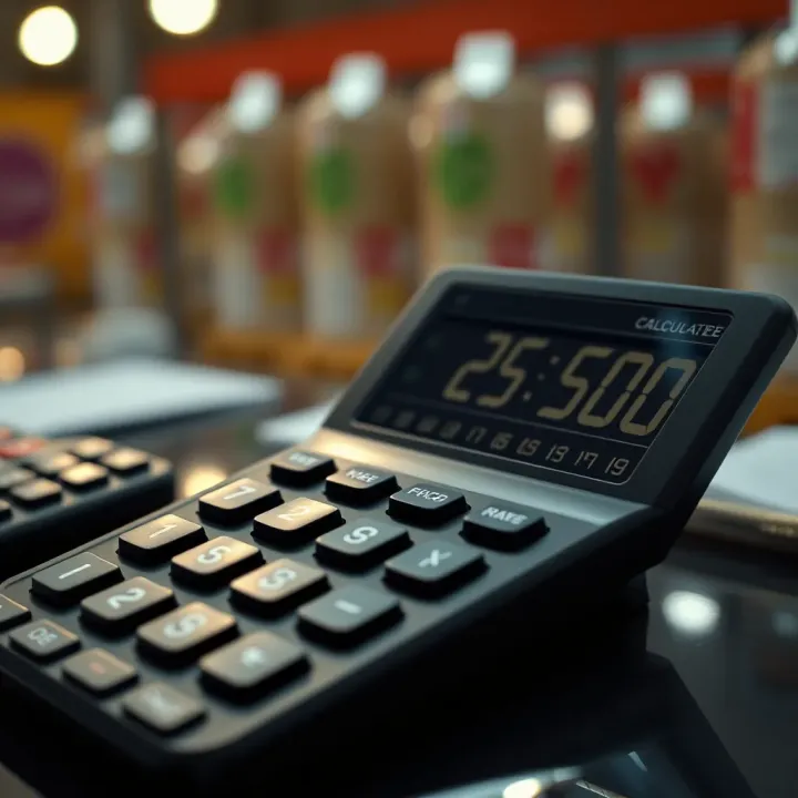 Calculating Lot Sizes for Inventory Management Calculator displaying inventory lot size calculations on digital screen