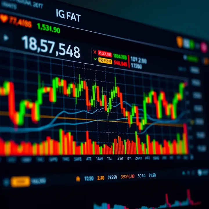 Graph illustrating binary options trading trends on IQ Option platform with chart indicators