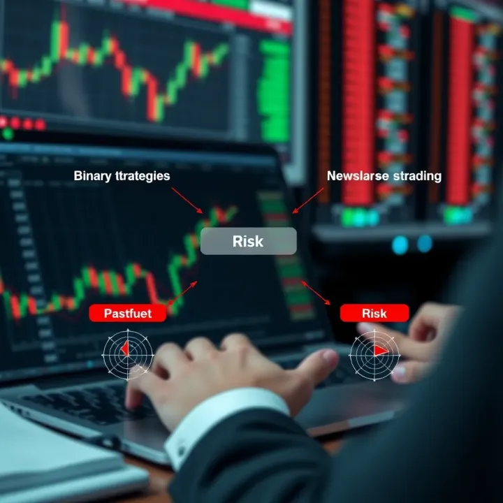 Diagram depicting common binary trading strategies, risk management techniques and secure trading platforms