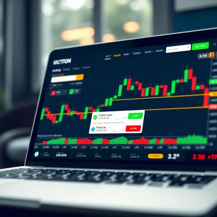 Illustration showing promotional codes being applied to a trading platform interface