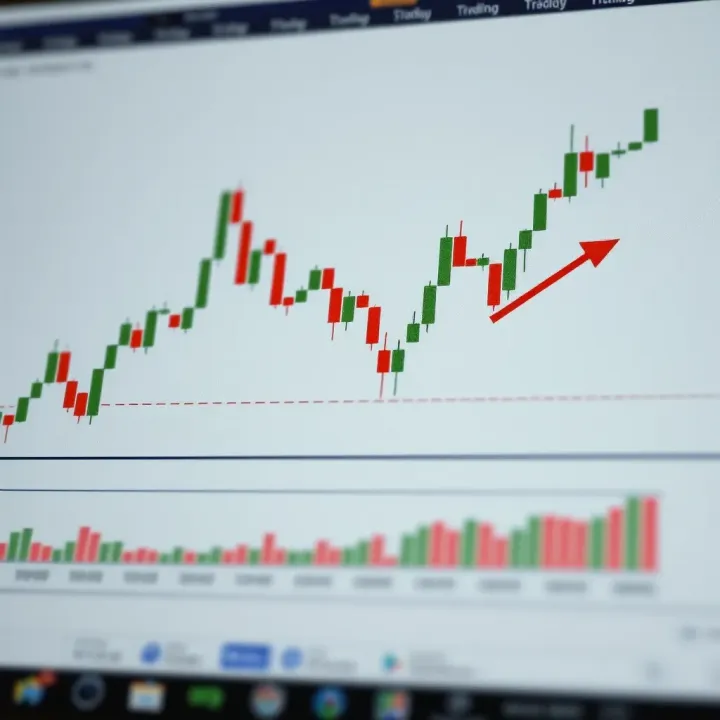 Chart showing option trading strategies with upward and downward trends