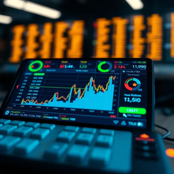 Graphical interface of synthetic index calculator displaying financial data and trend analysis