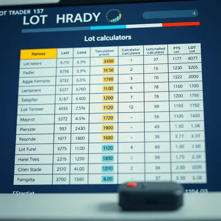 Comparison chart of different types of lot calculators used in trading