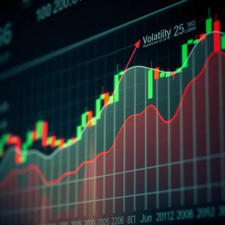 Graph illustrating the calculation and components of volatility indicator in financial markets