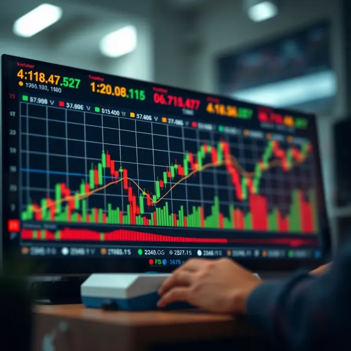 Chart showing practical trading strategies using volatility indicator to predict market movements